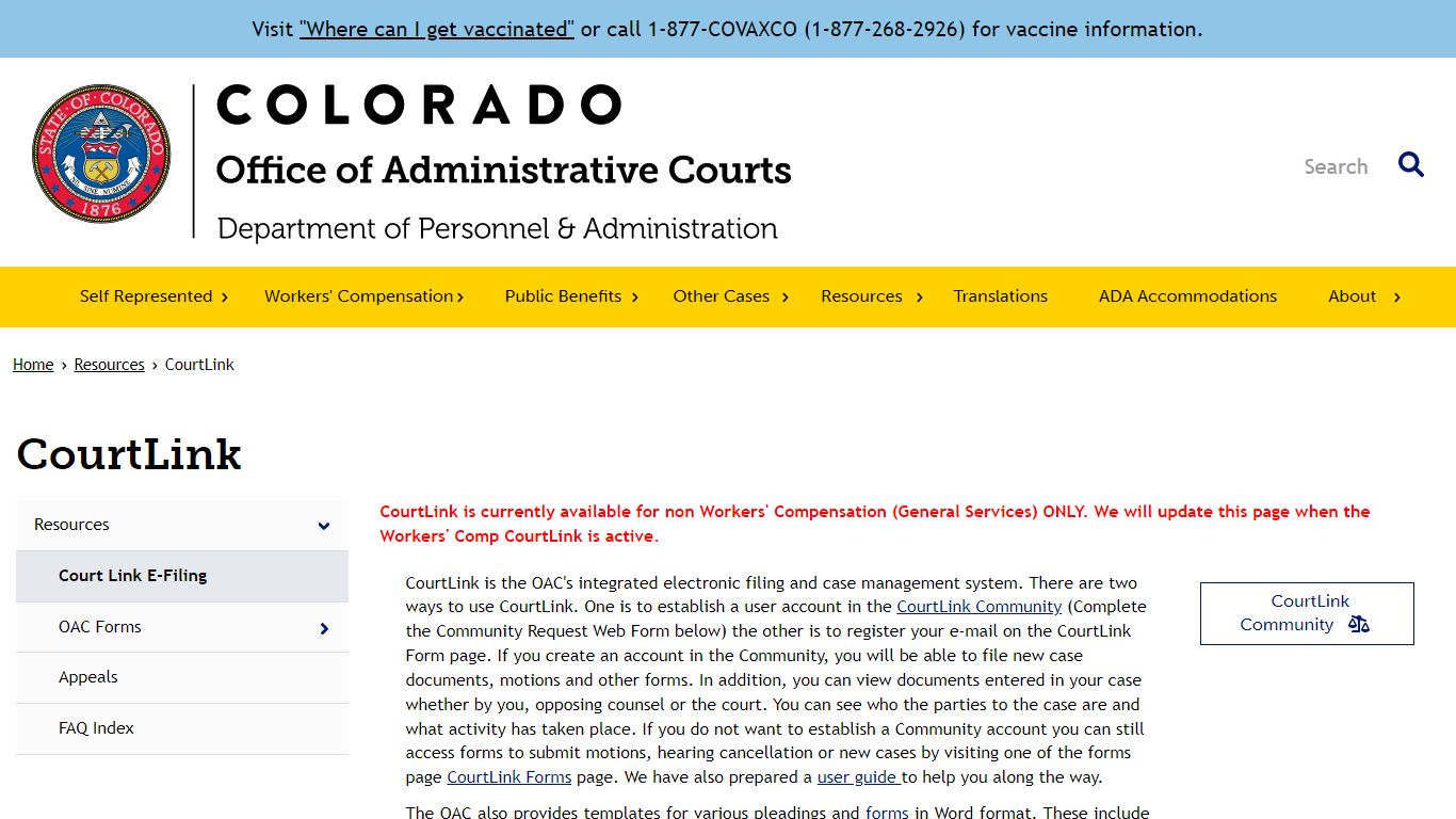CourtLink | Colorado Office of Administrative Courts